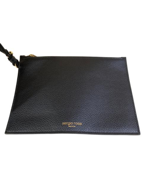 sergio rossi（セルジオロッシ）sergio rossi (セルジオロッシ) sr1 TOTE レザートートバッグ ブラックの古着・服飾アイテム