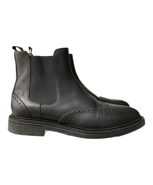 POLO RALPH LAUREN（ポロ・ラルフローレン）POLO RALPH LAUREN (ポロ・ラルフローレン) アッシャーウイングチップチェルシーブーツ ブラック サイズ:US8の古着・服飾アイテム