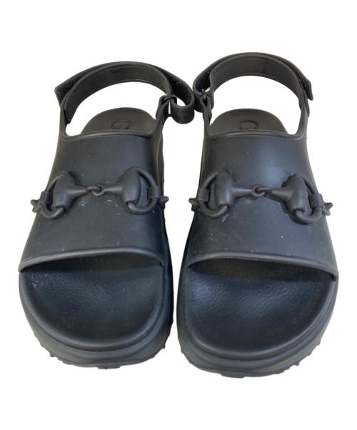 GUCCI（グッチ）GUCCI (グッチ) ホースビットプラットフォームサンダル ブラック サイズ:9の古着・服飾アイテム