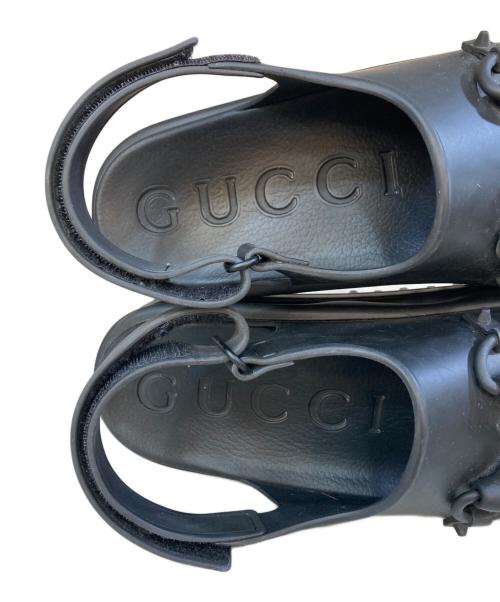 GUCCI（グッチ）GUCCI (グッチ) ホースビットプラットフォームサンダル ブラック サイズ:9の古着・服飾アイテム