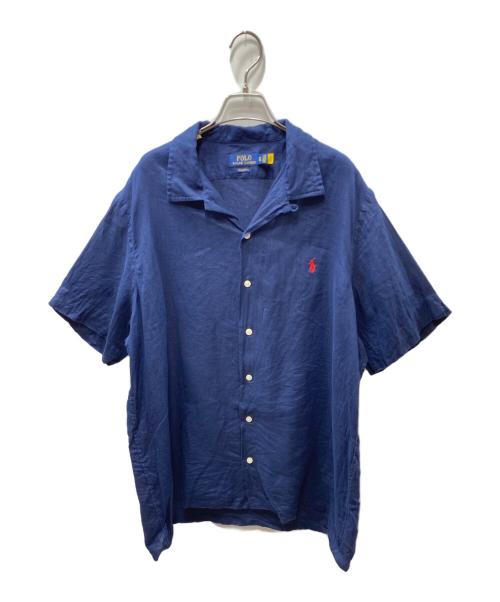 POLO RALPH LAUREN（ポロ・ラルフローレン）POLO RALPH LAUREN (ポロ・ラルフローレン) リネン オープンカラーシャツ ネイビー サイズ:XLの古着・服飾アイテム