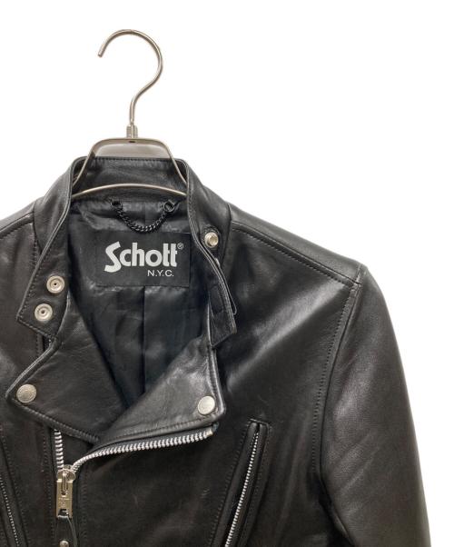 Schott（ショット）Schott (ショット) NEW DOUBLE BREST RIDER/ダブルライダースジャケット ブラック サイズ:Sの古着・服飾アイテム