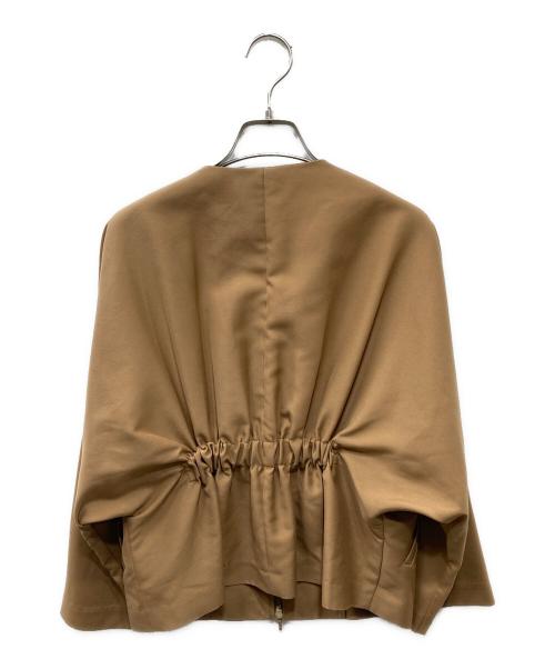 Spick and Span（スピック＆スパン）Spick and Span (スピックアンドスパン) バックギャザーノーカラーブルゾン ブラウン サイズ:Freeの古着・服飾アイテム