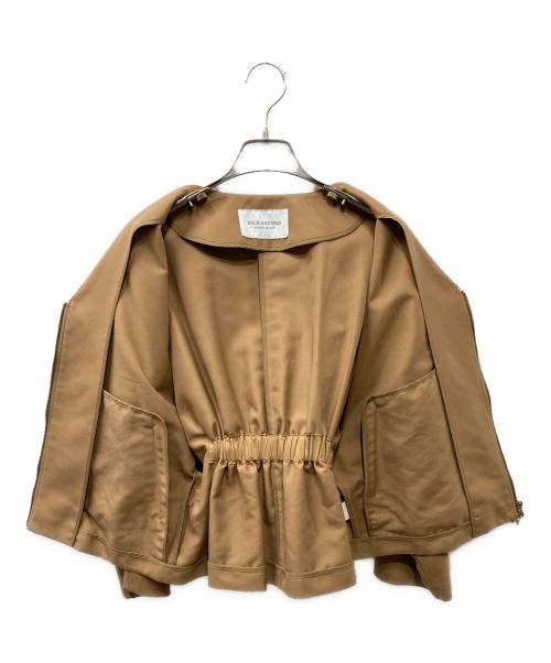 Spick and Span（スピック＆スパン）Spick and Span (スピックアンドスパン) バックギャザーノーカラーブルゾン ブラウン サイズ:Freeの古着・服飾アイテム