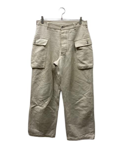 HEUGN（ユーゲン）HEUGN (ユーゲン) TROUSER 036 リネン混パンツ ベージュ サイズ:2の古着・服飾アイテム