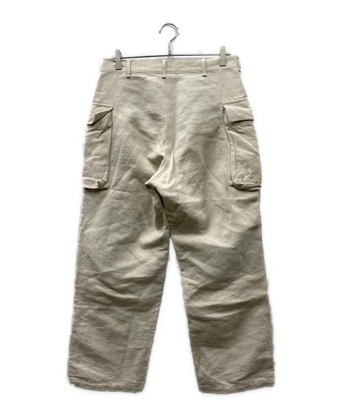 HEUGN（ユーゲン）HEUGN (ユーゲン) TROUSER 036 リネン混パンツ ベージュ サイズ:2の古着・服飾アイテム