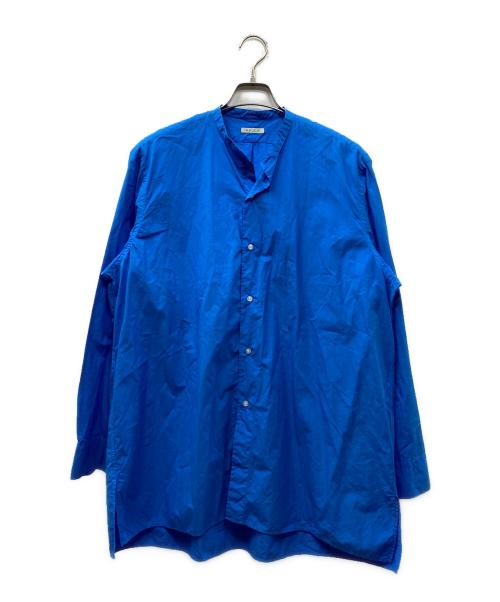 HEUGN（ユーゲン）HEUGN (ユーゲン) SHIRT 079 ノーカラーシャツ ブルー サイズ:2の古着・服飾アイテム