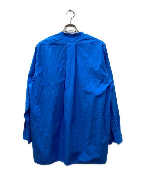 HEUGN（ユーゲン）HEUGN (ユーゲン) SHIRT 079 ノーカラーシャツ ブルー サイズ:2の古着・服飾アイテム