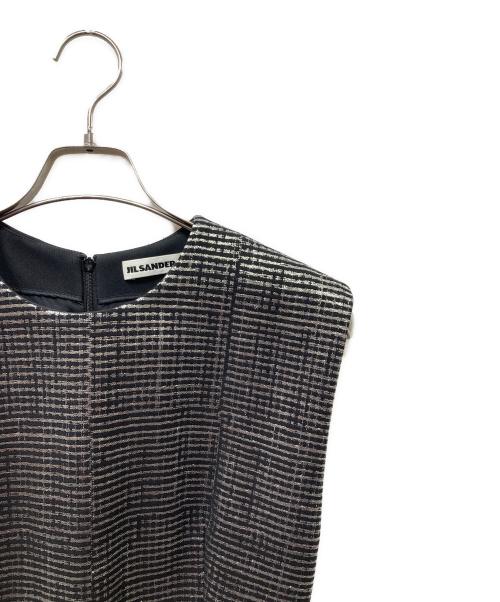 JIL SANDER（ジルサンダー）JIL SANDER (ジルサンダー) ノースリーブワンピース ブラック×シルバー サイズ:34の古着・服飾アイテム