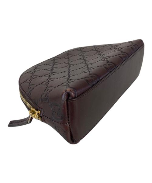 GUCCI（グッチ）GUCCI (グッチ) レザーポーチ ブラウンの古着・服飾アイテム