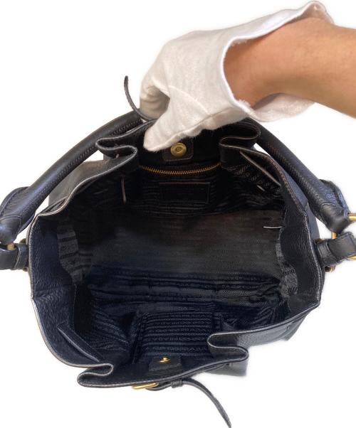 PRADA（プラダ）PRADA (プラダ) ナイロンレザーコンビワンショルダーバッグ ブラックの古着・服飾アイテム