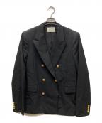 beautiful peopleビューティフルピープル）の古着「Logo gabardine THE/A jacket/金釦ジャケット」｜ブラック