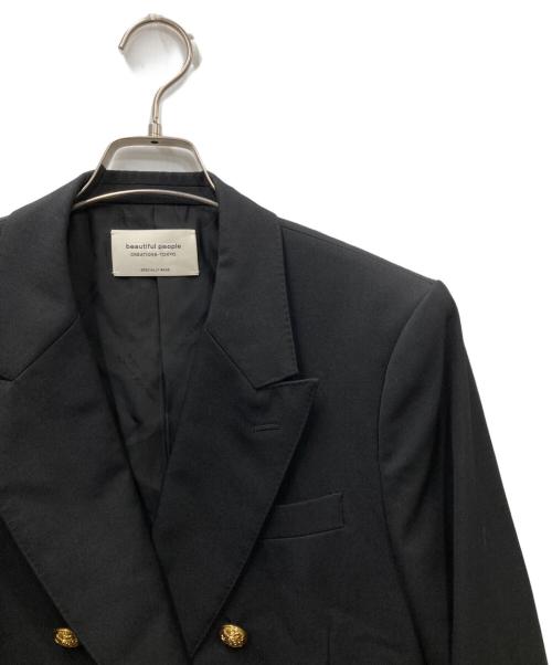 beautiful people（ビューティフルピープル）beautiful people (ビューティフルピープル) Logo gabardine THE/A jacket/金釦ジャケット ブラック サイズ:190の古着・服飾アイテム