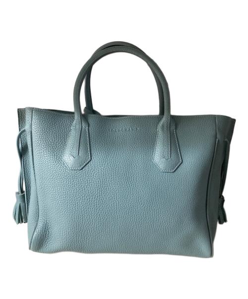 LONGCHAMP（ロンシャン）LONGCHAMP (ロンシャン) レザートートバッグ ブルーの古着・服飾アイテム