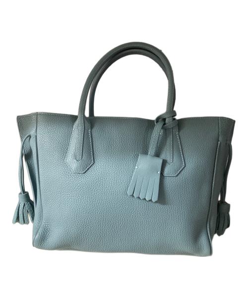 LONGCHAMP（ロンシャン）LONGCHAMP (ロンシャン) レザートートバッグ ブルーの古着・服飾アイテム