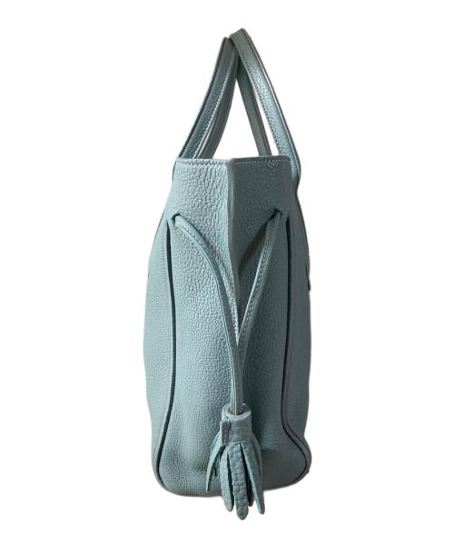 LONGCHAMP（ロンシャン）LONGCHAMP (ロンシャン) レザートートバッグ ブルーの古着・服飾アイテム