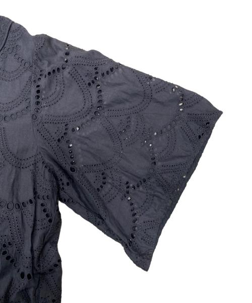 ne quittez pas（ヌキテパ）ne quittez pas (ヌキテパ) Cotton Voile Dot Hemla Dress コットン刺繍ワンピース ブラック サイズ:不明の古着・服飾アイテム