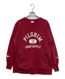 Champion REVERSE WEAVE×Pilgrim Surf+Supply（チャンピオン リバース ウィーブ×ピルグリム サーフサプライ）の古着「コラボプリントスウェット」｜レッド