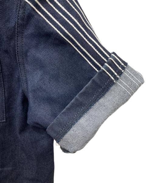 adidas（アディダス）adidas (アディダス) デニム半袖シャツ ネイビー サイズ:XSの古着・服飾アイテム