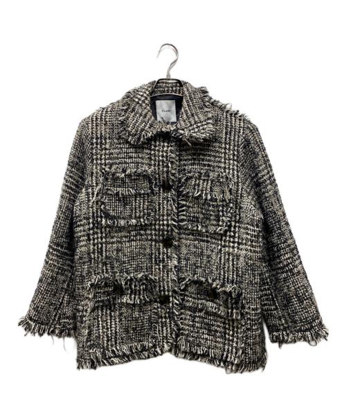 CLANE（クラネ）CLANE (クラネ) ミックスツイードブルゾン MIX TWEED BLOUSON ホワイト×ブラック サイズ:1の古着・服飾アイテム