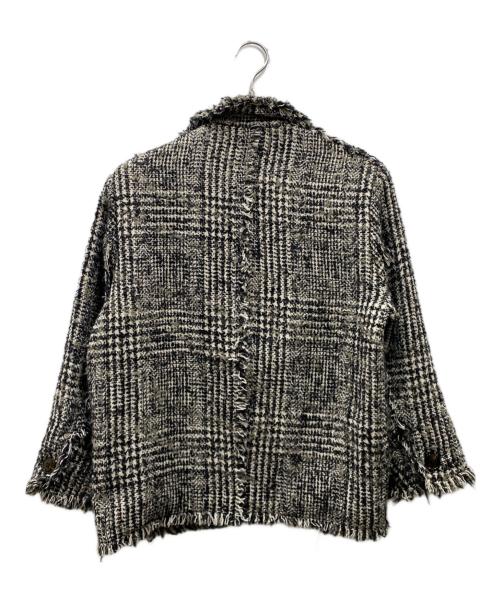 CLANE（クラネ）CLANE (クラネ) ミックスツイードブルゾン MIX TWEED BLOUSON ホワイト×ブラック サイズ:1の古着・服飾アイテム