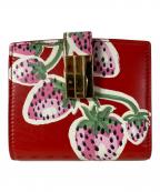 BALLYバリー）の古着「Ollam カーフレザー ストロベリー 財布」｜レッド