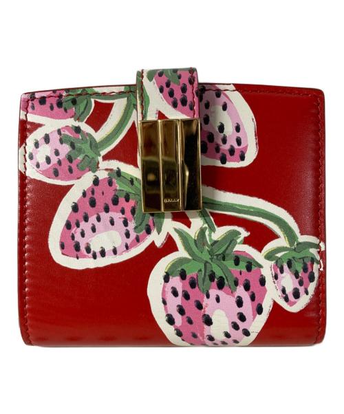 BALLY（バリー）BALLY (バリー) Ollam カーフレザー ストロベリー 財布 レッドの古着・服飾アイテム