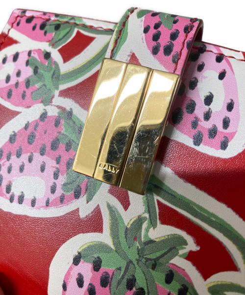 BALLY（バリー）BALLY (バリー) Ollam カーフレザー ストロベリー 財布 レッドの古着・服飾アイテム