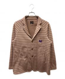 Needles（ニードルズ）の古着「STUDIOUS別注 RAGRAN JACKET POLY JAQUARD テーラードジャケット」｜ピンク×ブラウン