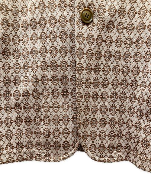 Needles（ニードルズ）Needles (ニードルズ) STUDIOUS別注 RAGRAN JACKET POLY JAQUARD テーラードジャケット ピンク×ブラウン サイズ:XSの古着・服飾アイテム