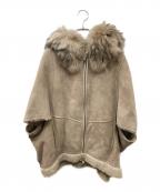 GRACE CONTINENTAL（グレースコンチネンタル）の古着「リアルムートンポンチョ」｜ベージュ