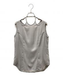 Mame Kurogouchi（マメクロゴウチ）の古着「Floral Pattern Jacquard Sleeveless Top キャミソール」｜ライトグレー