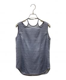 Mame Kurogouchi（マメクロゴウチ）の古着「Floral Pattern Jacquard Sleeveless Top キャミソール」｜ダークグレー