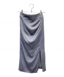 Mame Kurogouchi（マメクロゴウチ）の古着「Floral Pattern Jacquard Draped Skirt スカート」｜ダークグレー