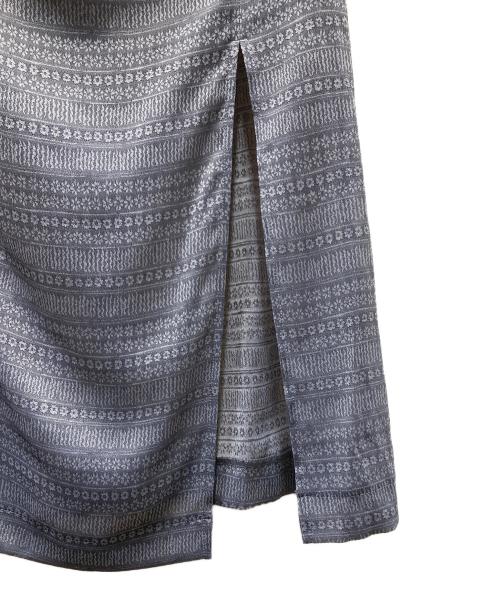 Mame Kurogouchi（マメクロゴウチ）mame kurogouchi (マメクロゴウチ) Floral Pattern Jacquard Draped Skirt スカート ダークグレー サイズ:SIZE 1の古着・服飾アイテム