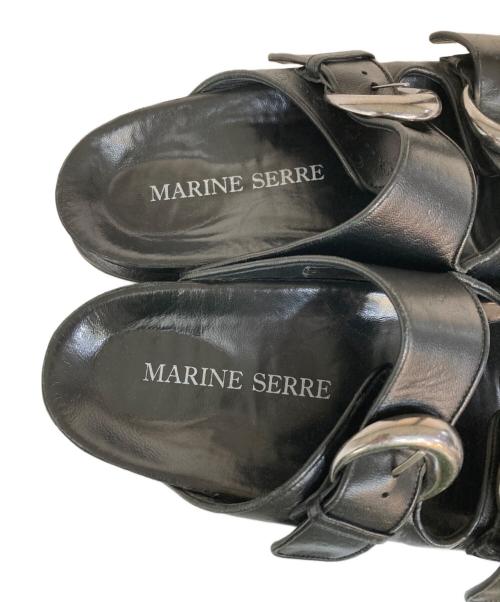 MARINE SERRE（マリーンセル）MARINE SERRE (マリーンセル) レザーサンダル ブラック サイズ:42の古着・服飾アイテム