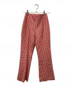 MIU MIUミュウミュウ）の古着「ギンガムチェックパンツ」｜ホワイト×レッド