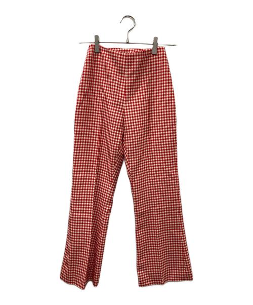 MIU MIU（ミュウミュウ）MIU MIU (ミュウミュウ) ギンガムチェックパンツ ホワイト×レッド サイズ:SIZE　38Sの古着・服飾アイテム