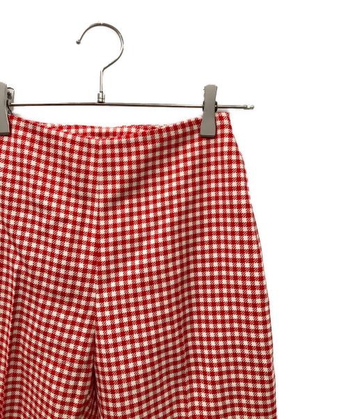MIU MIU（ミュウミュウ）MIU MIU (ミュウミュウ) ギンガムチェックパンツ ホワイト×レッド サイズ:SIZE　38Sの古着・服飾アイテム