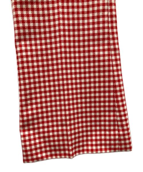 MIU MIU（ミュウミュウ）MIU MIU (ミュウミュウ) ギンガムチェックパンツ ホワイト×レッド サイズ:SIZE　38Sの古着・服飾アイテム