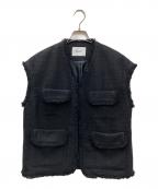 hauntハウント）の古着「ツイードベスト」｜ブラック