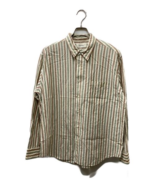 Ernie Palo（アーニーパロ）Ernie Palo (アーニーパロ) Cotton Silk Stripe Shirt/コットンシルクストライプシャツ ベージュ サイズ:48の古着・服飾アイテム
