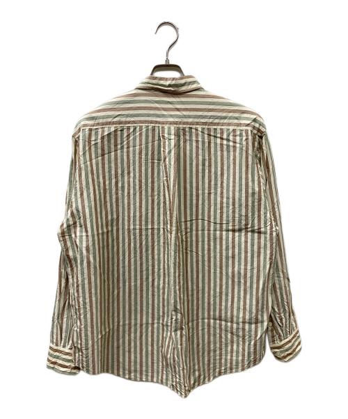 Ernie Palo（アーニーパロ）Ernie Palo (アーニーパロ) Cotton Silk Stripe Shirt/コットンシルクストライプシャツ ベージュ サイズ:48の古着・服飾アイテム