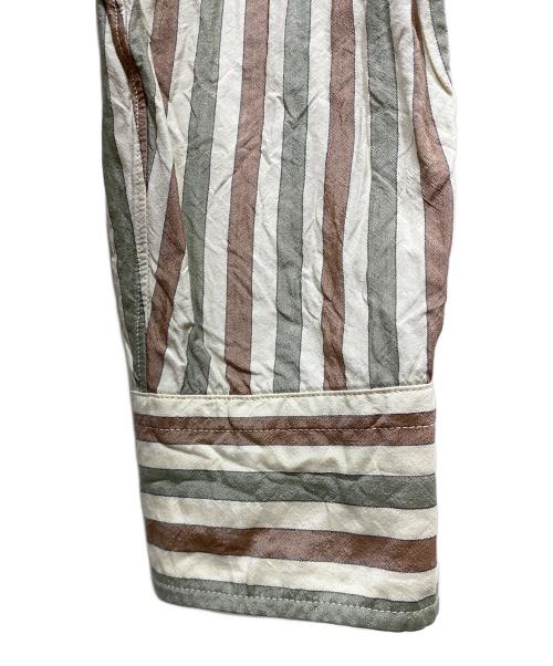Ernie Palo（アーニーパロ）Ernie Palo (アーニーパロ) Cotton Silk Stripe Shirt/コットンシルクストライプシャツ ベージュ サイズ:48の古着・服飾アイテム