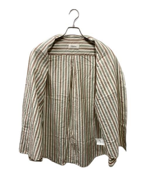 Ernie Palo（アーニーパロ）Ernie Palo (アーニーパロ) Cotton Silk Stripe Shirt/コットンシルクストライプシャツ ベージュ サイズ:48の古着・服飾アイテム