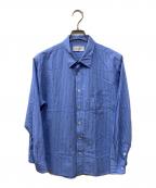 Ernie Paloアーニーパロ）の古着「Cotton Silk Stripe Shirt/コットンシルクストライプシャツ」｜ブルー