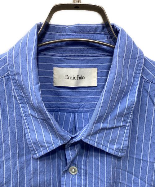 Ernie Palo（アーニーパロ）Ernie Palo (アーニーパロ) Cotton Silk Stripe Shirt/コットンシルクストライプシャツ ブルー サイズ:48の古着・服飾アイテム