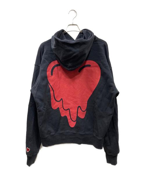 EMOTIONALLY UNAVAILABLE（エモーショナリー・アンアベイラブル）EMOTIONALLY UNAVAILABLE (エモーショナリー・アンアベイラブル) HEART LOGO HOODIE ブラック サイズ:SIZE Lの古着・服飾アイテム