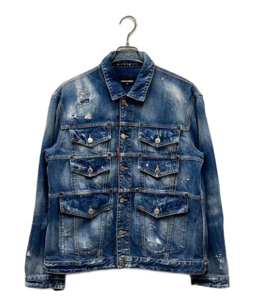 DSQUARED2（ディースクエアード）DSQUARED2 (ディースクエアード) LIBEIRO デニムジャケット ブルー サイズ:XSの古着・服飾アイテム