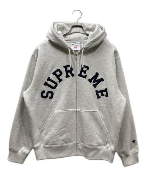 SUPREME（シュプリーム）Supreme (シュプリーム) Champion (チャンピオン) Champion zip Up Hooded Sweatshirt パーカー グレー サイズ:Sの古着・服飾アイテム